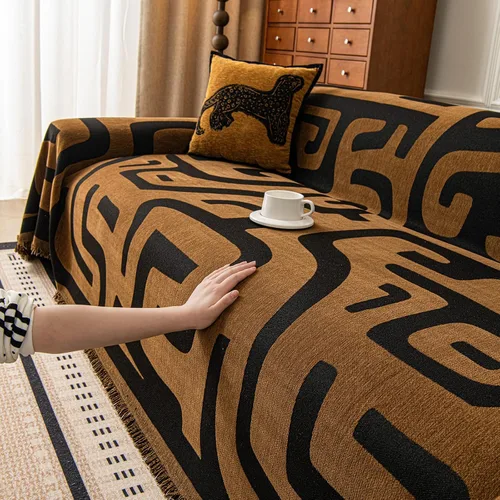 Vista 46 de ROOMLIFE Manta de sofá estilo azteca boho para sillones de 2/3 cojines, fundas de sofá lavables y antideslizantes aptas para mascotas, protector
