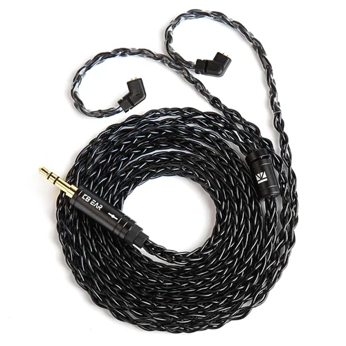 Vista 14 de KBEAR ST12 MAX - Cable IEM de 4.9 ft/4.92 pies, 8 hebras, 4N OFC, chapado en plata, cable de extensión de auriculares de 14 núcleos, cable de Gris