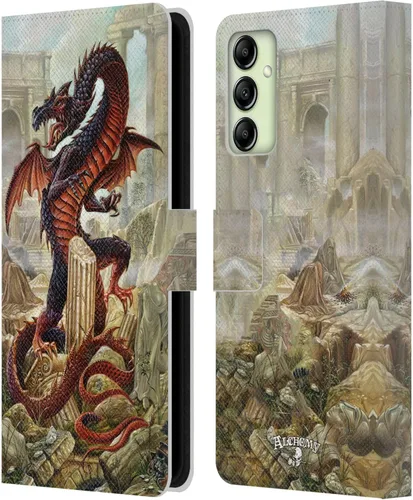 Vista 16 de Head Case Designs Officially Licensed Alchemy Gothic Caduceus Rex Dragon Leather Wallet Case Compatible with Samsung Galaxy A14 5G
