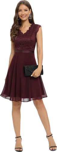 Vista 118 de Dressystar - Vestido de dama de honor, sin mangas, con cuello en V, para fiesta de boda