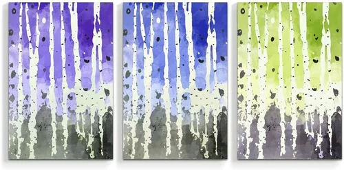 Vista 16 de wall26 3 Panel Canvas Wall Art Silver Birch Pictures Home Wall Decorations for Bedroom Living Room Paintings Canvas Prints Framed - 16"x24" x 3