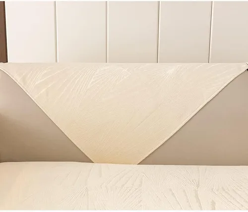 Vista 5 de Funda de sofá de 1 2 y 3 plazas, funda de sofá de esquina antideslizante en forma de L en forma de I, funda de almohada universal 30X50CM Beige