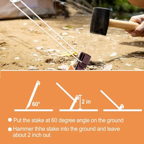 Vista 4 de 16 estacas de plástico resistentes de 12 pulgadas, estacas inflables de repuesto, anclaje de suelo para patio al aire libre para decoraciones