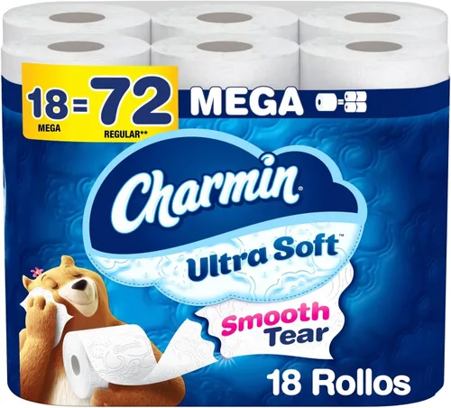 Vista 14 de Charmin Papel higiénico ultra suave, 18 rollos Mega XL = 108 rollos regulares