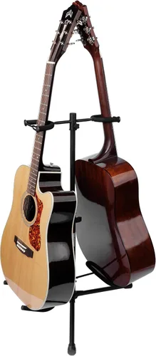 Vista 9 de Gator Frameworks Soporte de guitarra doble ajustable; Sostiene dos guitarras eléctricas o acústicas (GFW-GTR-2000), negro