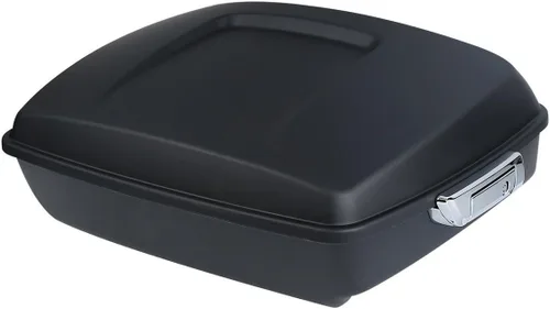 Vista 2 de XFMT Maleta negra mate cortada de 10.7 pulgadas con pestillo para Harley Trunk Touring Road King Street Glide Road Glide Electra Glide 2014-2025