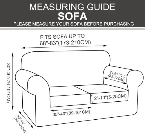 Vista 7 de U-NICE HOME Funda elástica para sofá de 3 piezas, funda de sofá lavable con cojín de asiento individual para sofá de 2 cojines, apta para mascotas