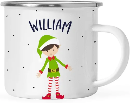 Vista 12 de Andaz Press Taza de café de acero inoxidable con nombre personalizado de 11 onzas para niños, diseño de búho azul festivo, 1 paquete, taza
