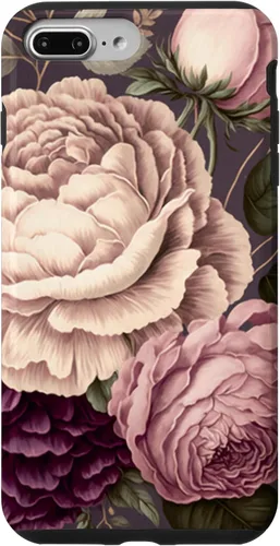 Vista 12 de Elegant Blush Pink & Purple Vintage Floral Rose & Peony Case for iPhone 17