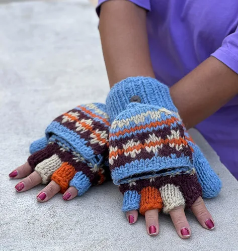 Vista 5 de Nepal - Juego de guantes y gorro de lana de esquí