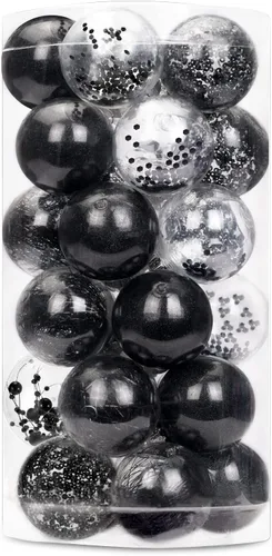 Vista 10 de 24 unidades - Adornos de bolas de Navidad de plástico transparente inastillable colgantes con bolas delicadas decorativas