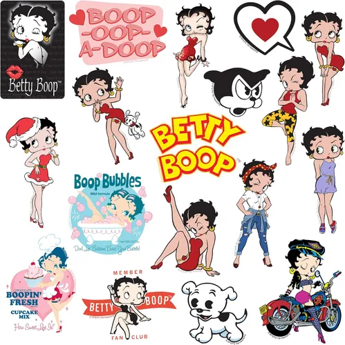 Vista 3 de Betty Boop - Paquete de 50 calcomanías de vinilo impermeables