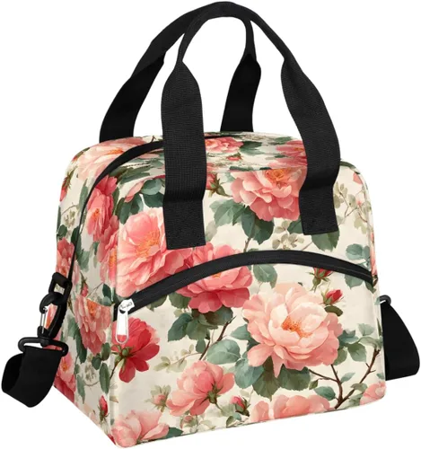 Vista 35 de Pardick Bolsa de almuerzo aislada con diseño de galaxia colorida para mujeres y hombres y adultos, con purpurina, grande, hielera, térmica A01