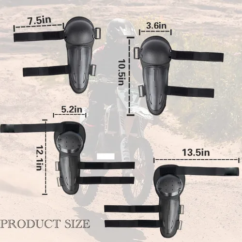 Vista 6 de Reomoto Rodilleras de motocross para niños, rodilleras de motocross, protección ajustable para motocicleta, protección contra golpes de rodilla