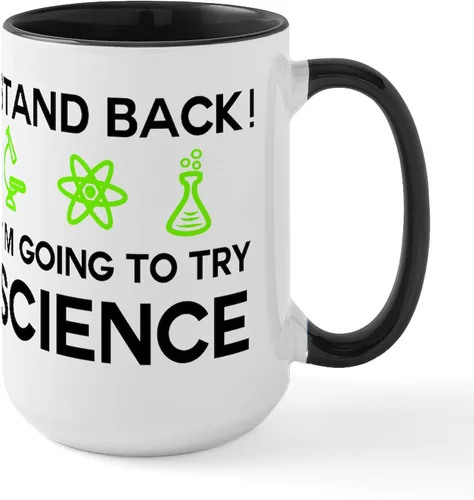 Vista 8 de CafePress Im Going To Try Science! Taza de café de cerámica, taza de té, 15 onzas