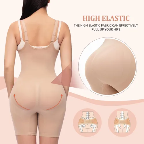 Vista 5 de M MYODRESS Faja moldeadora para mujer, con control de abdomen, sin costuras, busto abierto, levantador de glúteos, moldeador de esculpir