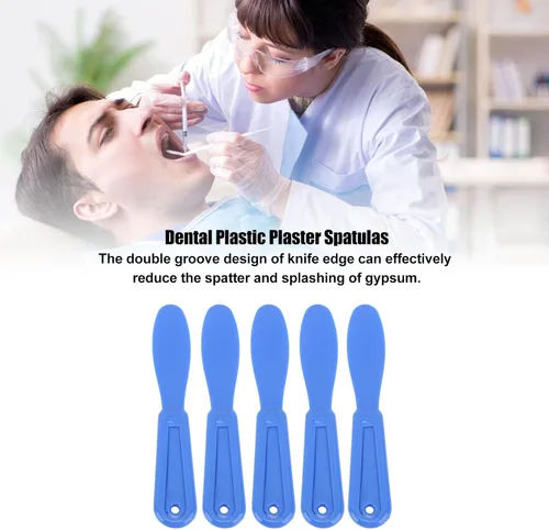 Vista 2 de Espátulas de yeso para mezclar dentales, cuchillo de mezcla ergonómico para alginato material (azul oscuro)