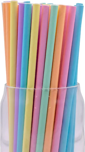 Vista 13 de Paquete de 150 pajitas de papel biodegradables de 4 capas de cheurón rosa bebé (compostables, no tóxicas, sin BPA)