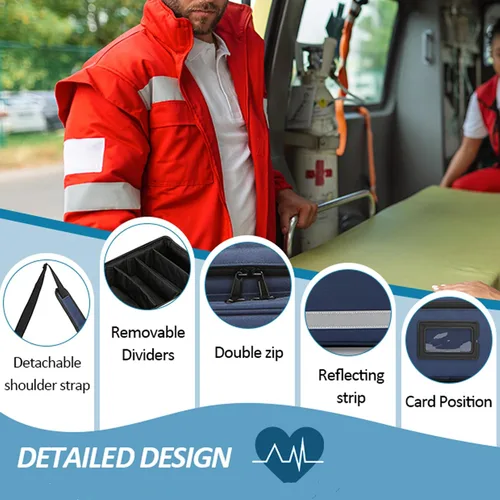 Vista 4 de Bolsa Médica, Bolsa de Primeros Auxilios, Bolsa de Emergencia, Organizador Profesional Bolsa de Trauma para Primeros Respondedores con Divisores