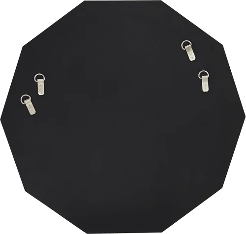 Vista 8 de Noble Park Allamande Decagon - Espejo decorativo de pared para tocador, espejo de pared moderno de vidrio biselado de humo mate, marco de madera