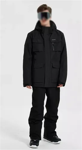 Vista 6 de LEPSJGC - Traje de esquí para hombre, para deportes al aire libre, chaqueta de snowboard y pantalones de nieve (color negro, talla L)