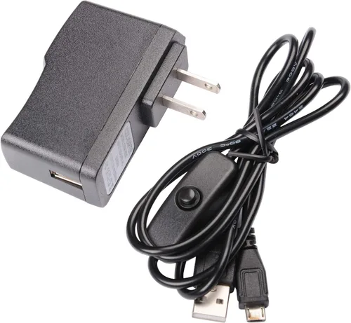 Vista 2 de 5V/2.5A Fuente de Alimentación Micro USB Cargador Adaptador con Interruptor de Encendido y Apagado para Raspberry Pi 3/2 Modelo B