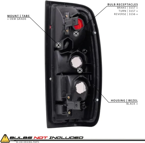 Vista 4 de EPIC LIGHTING Luces traseras halógenas estilo OE Reemplazo de montaje de humo rojo para NISSAN 00-04 FRONTIER (desde 10/1999) - Par
