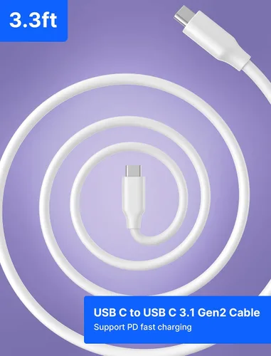 Vista 7 de JSAUX - Base de carga de 45 W para cubierta de vapor estación de acoplamiento de 3 puertos USB-CUSB-A4K HDMI con cable USB C 31 de 33 pies adaptador
