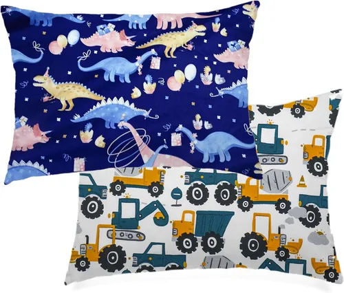 Vista 9 de Funda de almohada para niños pequeños, paquete de 2 fundas de almohada 100% algodón para niños y niñas, funda de almohada de 15 x 23 pulgadas, se