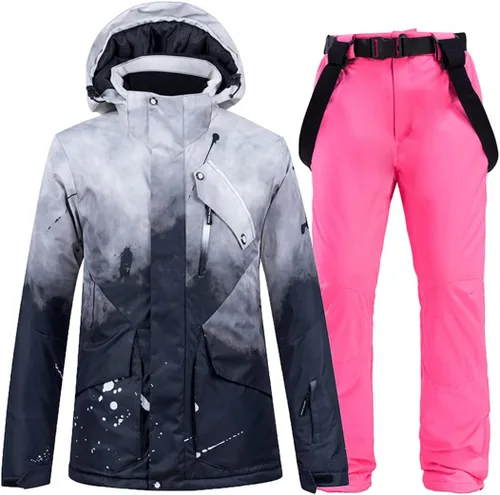 Vista 7 de Conjunto de pantalones gruesos y cálidos para mujer, para esquí, snowboard, chaqueta