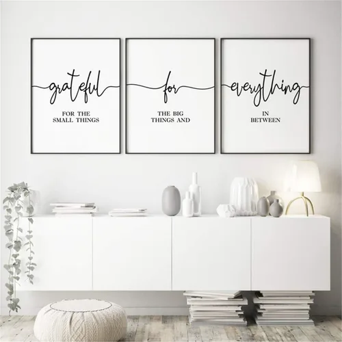Vista 6 de NATVVA Pósteres de lienzo blanco y negro con texto en inglés "Eat Pray Love", impresiones artísticas de 3 piezas con marco interior de madera