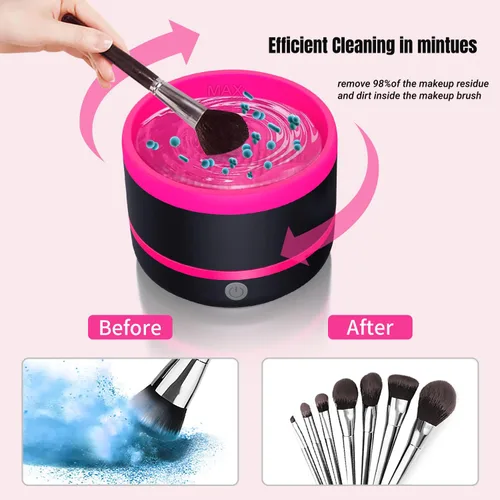 Vista 7 de Limpiador eléctrico de pinceles de pintura, taza de enjuague, enjuague de pinceles para pintar, máquina limpiadora de brochas de maquillaje