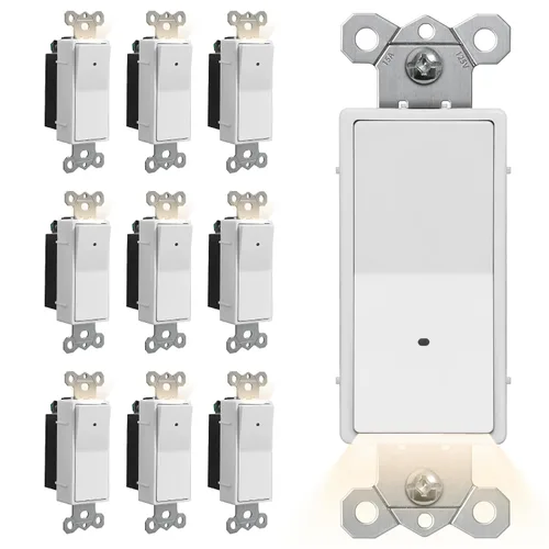 Vista 10 de CML Interruptor de Luz Decorativo de Doble Balancín, Interruptor de Pared de Paleta de Polo Simple Dual, Interruptor Eléctrico de Encendido/Apagado