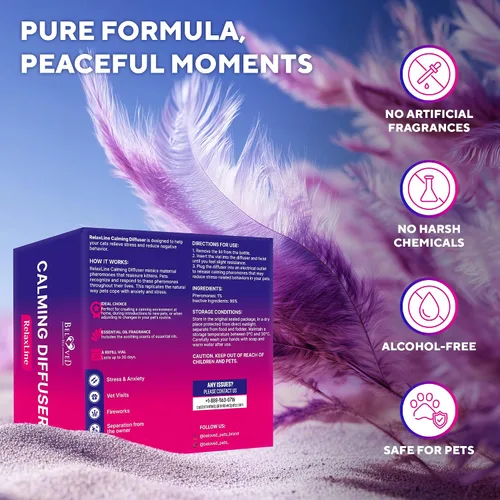 Vista 7 de Beloved Pets - Difusor calmante para gatos y productos antiansiedad para mascotas, feromonas calmadas felinas para enchufar y aliviar el estrés