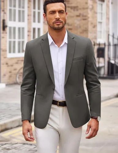 Vista 3 de COOFANDY Mens Sport Coat Casual Slim Fit Blazer One Button Textured Suit Jacket