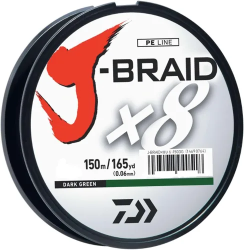 Vista 12 de Daiwa J-Braid Línea trenzada redonda tejida de 8 filamentos, 150 m