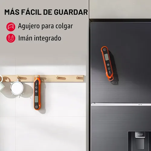 Vista 5 de TempPro - Termómetro digital de lectura instantánea para carne, para asar a la parrilla, termómetro impermeable para alimentos con retroiluminación