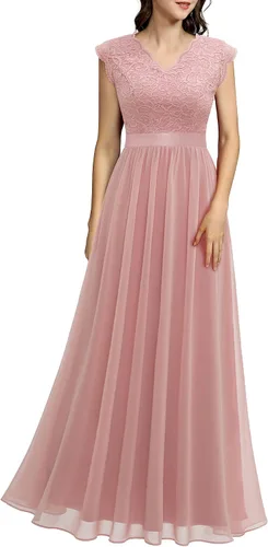 Vista 124 de Dressystar - Vestido de dama de honor, sin mangas, con cuello en V, para fiesta de boda