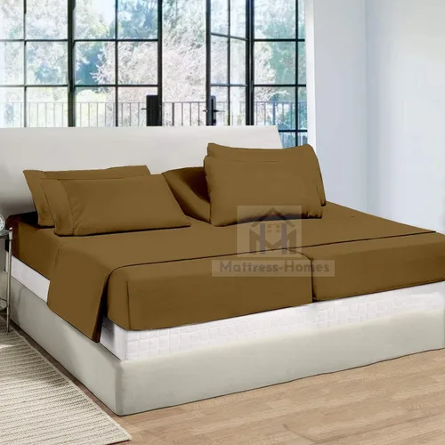 Vista 27 de Juego de sábanas divididas tamaño Queen para cama ajustable, juego de sábanas divididas de 5 piezas para cama Queen dividida de 600 hilos, 100%