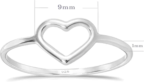 Vista 4 de MINDDHA Anillos de plata de ley Anillo de corazón infinito Anillo de plata infinito para mujer Anillos de plata 925 para mujer diseño de corazón
