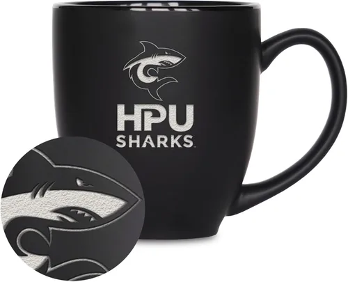 Vista 261 de Rico Industries - Taza de cerámica mate negra con grabado láser estándar de 15oz para NCAA (escuelas T & U) - Para bebidas calientes o frías