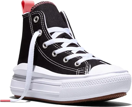 Vista 3 de Converse Chuck Taylor® All Star® Move - Plataforma unisex para niños grandes Negro/sal rosa/blanco
