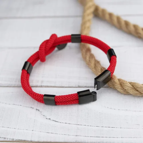 Vista 5 de globi Paracord - Pulsera de cuerda trenzada para hombres y mujeres pulsera ligera náutica unisex con cierre magnético de acero inoxidable Fibra