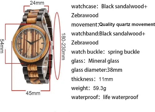 Vista 4 de Relojes de madera grabados personalizados – Relojes de madera de cumpleaños o aniversario personalizados para hombres, marido, novio, papá, hijo