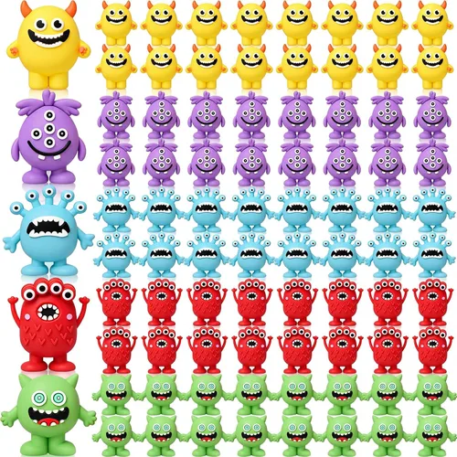 Vista 8 de Yinkin Mini figuras suaves de PVC Monster para fiesta, 50 piezas