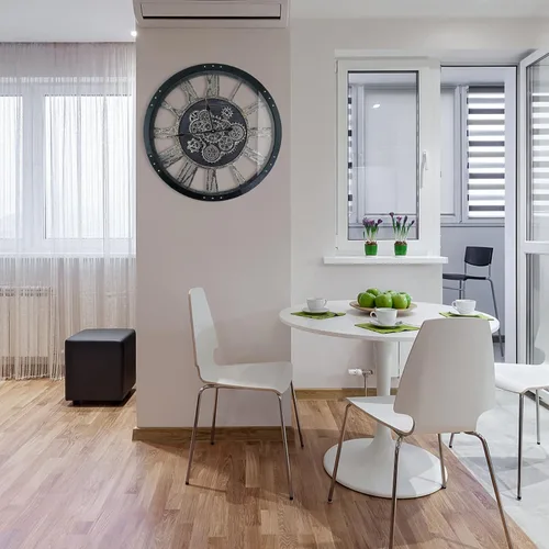 Vista 6 de Reloj de Pared de 24 Pulgadas con Engranajes en Movimiento, Relojes de Pared Grandes, Reloj para Decoración de Sala de Estar, Marco de Madera