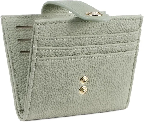 Vista 8 de BOSTANTEN - Billetera delgada para mujer, pequeña, con bloqueo RFID, tarjetero de cuero plegable con cremallera y bolsillo para monedas, Pequeña