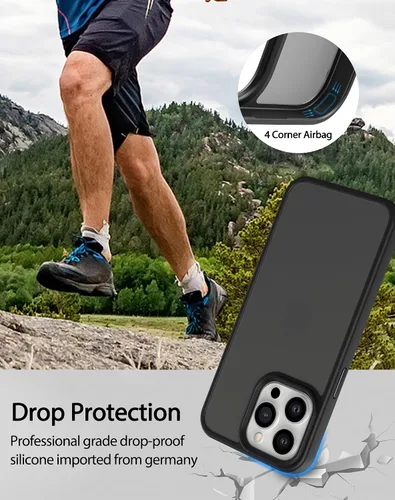 Vista 7 de Foluu Funda delgada para iPhone 15 Pro Max 2023-2X protector de pantalla de vidrio templado y 2 protectores de lente de cámara, parte trasera