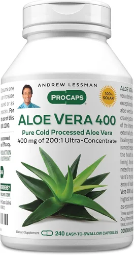 Vista 10 de ANDREW LESSMAN Aloe Vera 400mg - 60 cápsulas - Proporciona 200:1 Ultra-Concentrado de Aloe Vera, apoyo calmante para el estómago y el sistema