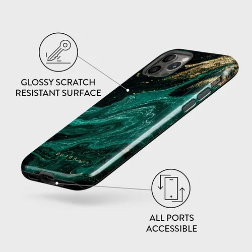 Vista 4 de BURGA - Funda compatible con iPhone 12 PRO, apta para carga inalámbrica, carcasa rígida híbrida de 2 capas + funda de silicona, protección